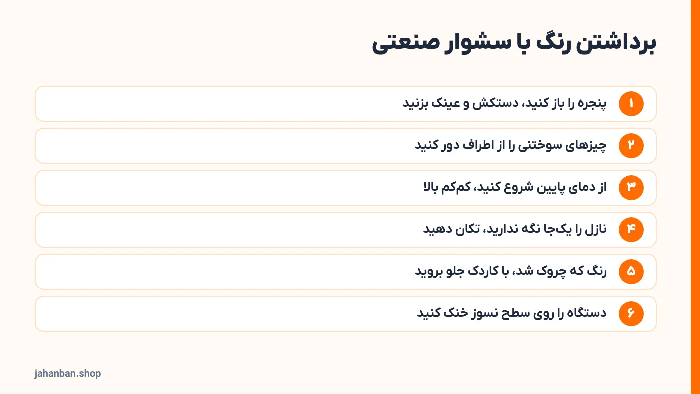 مراحل برداشتن رنگ قدیمی با سشوار صنعتی بهصورت ایمن