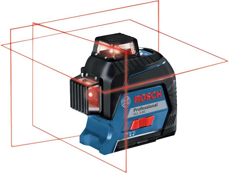 تراز لیزری بوش مدل GLL3-80C ظرفیت ۳۰ متر سه بعدی