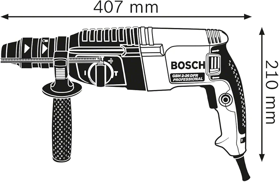 دریل چکشی2 کیلوگرمی بوش با سه نظام اضافه  مدل GBH 2-26 DFR
