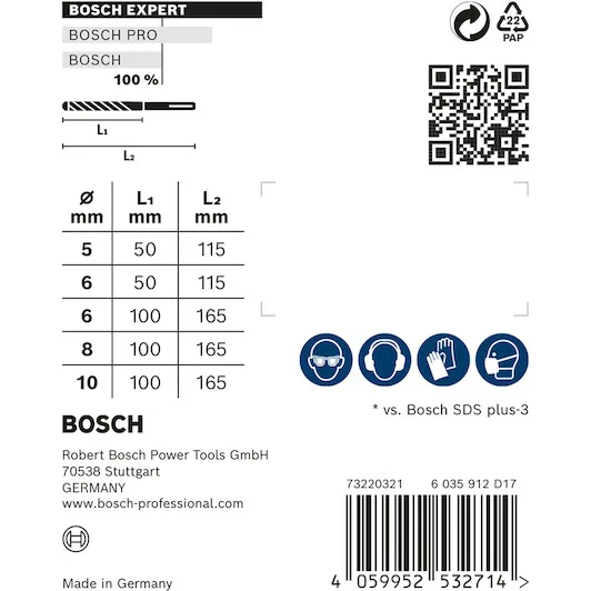 ست مته چهارشیار SDS Plus بوش EXPERT 7X کد 2608900197