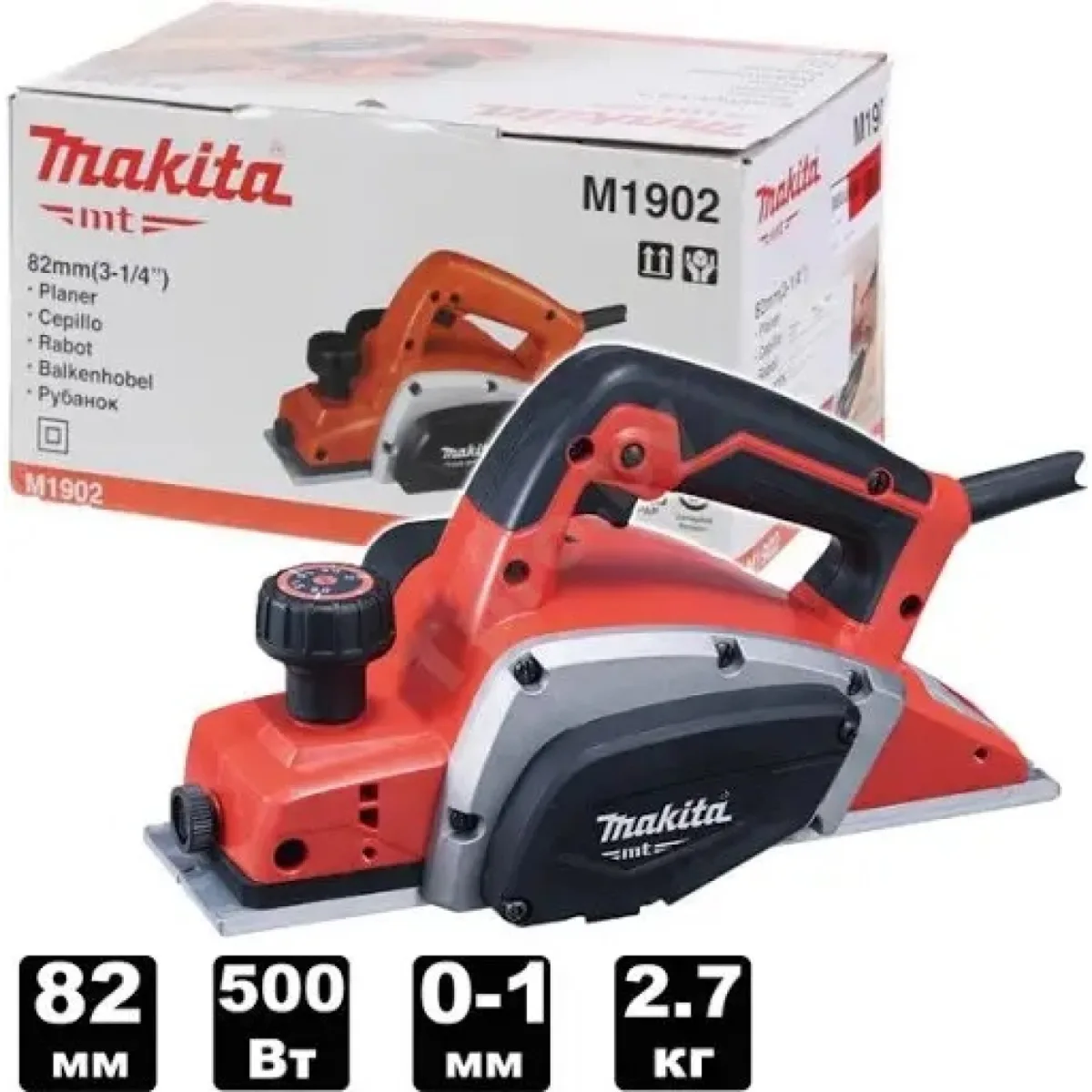 رنده برقی ماکیتا مدل M1902 ظرفیت ۵۰۰ وات