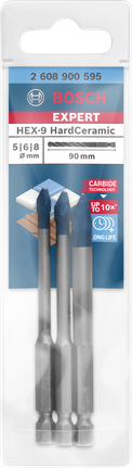 ست 3 عددی مته سرامیک‌بر بوش EXPERT HEX-9 HardCeramic سایز 5/6/8 میلی‌متر کد 2608900595