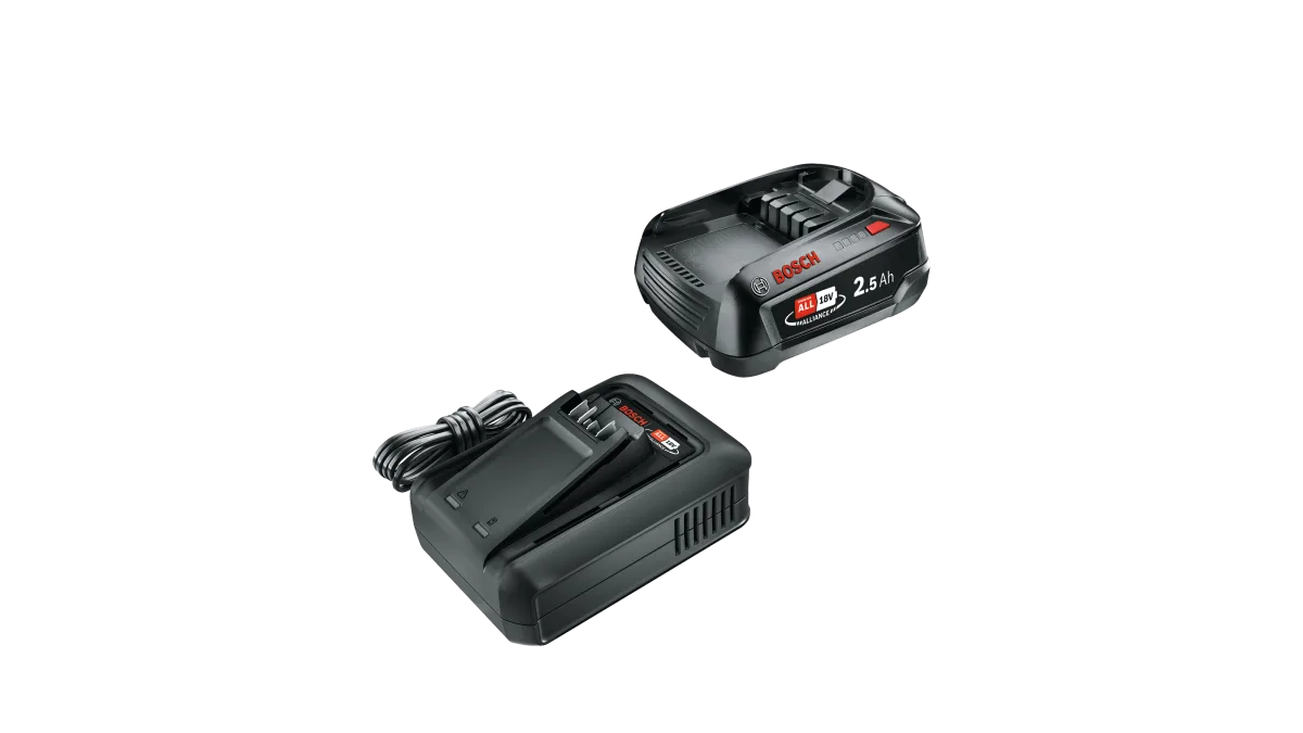 ست باتری و شارژر بوش 18 ولت مدل Starter Set (باتری PBA 2.5Ah + شارژر AL 18V-44)